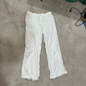 Old Navy Women's White Linen Trousers